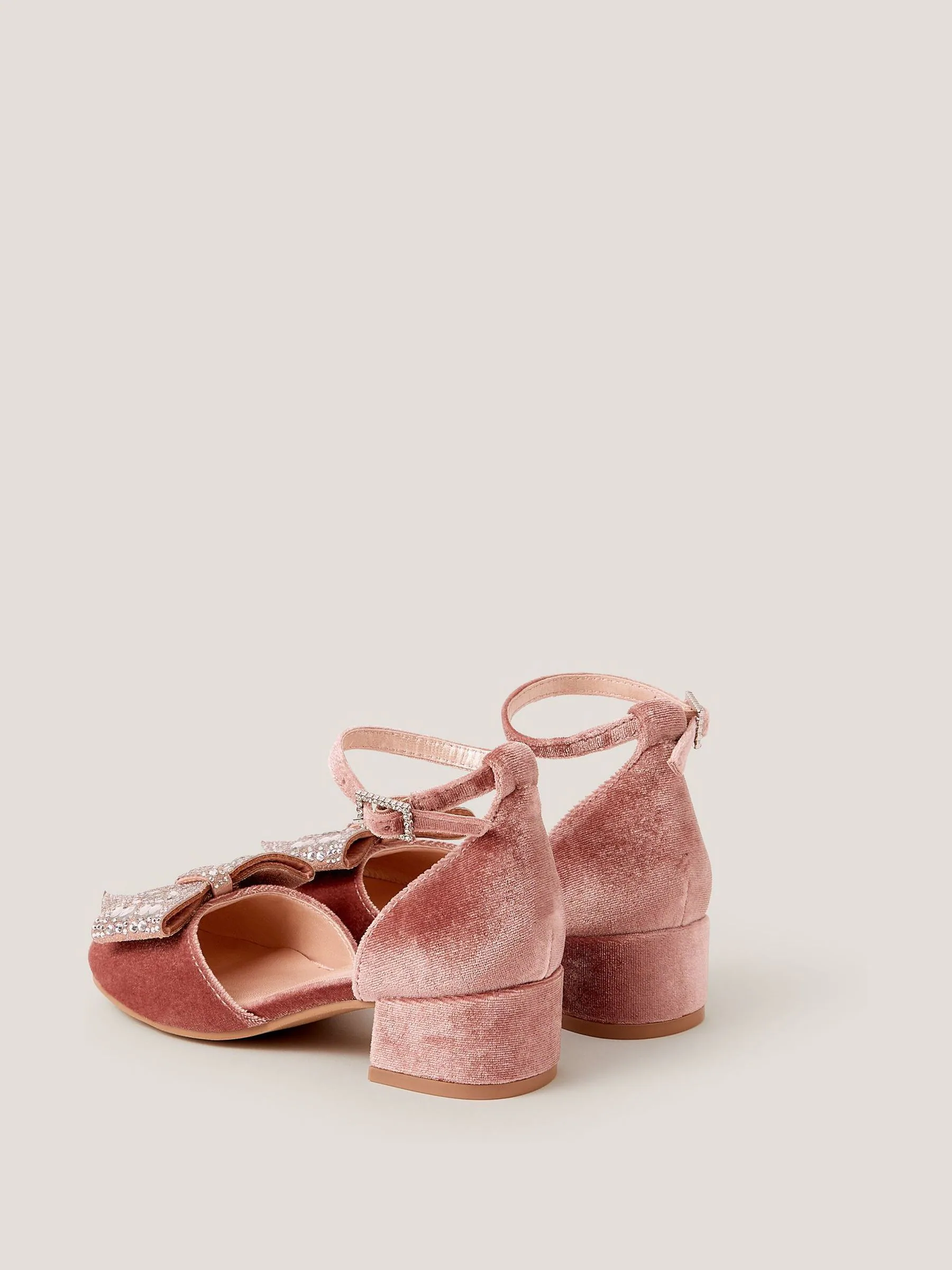 Monsoon Jewel Bow Velvet Heels