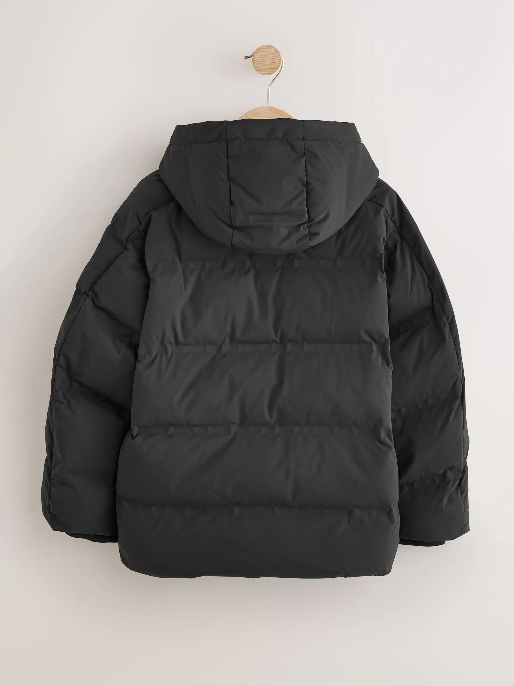 Zwart - Regenbestendige gewatteerde jas met microfleece voering (3-17jr)
