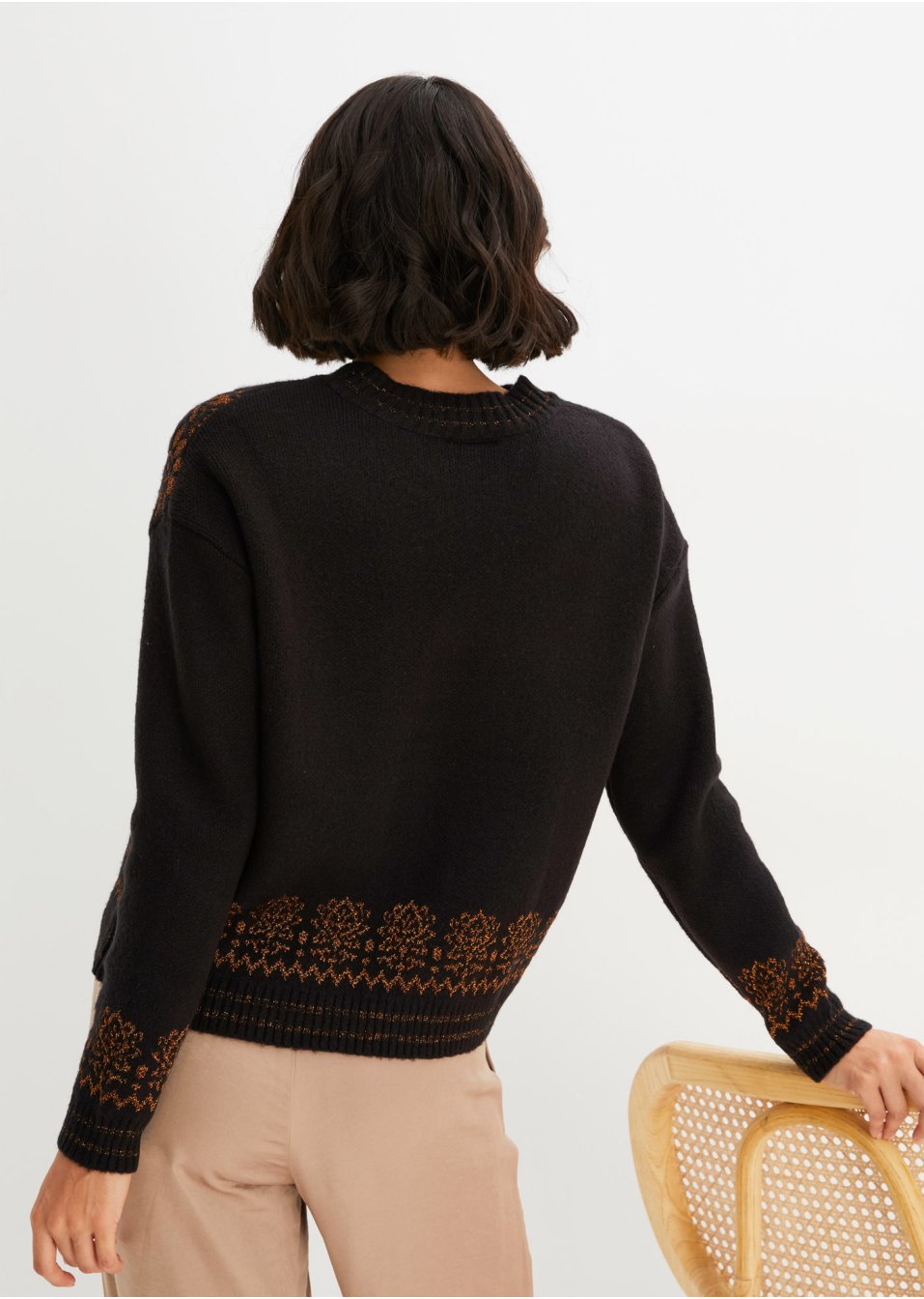 Pull avec motif en lurex