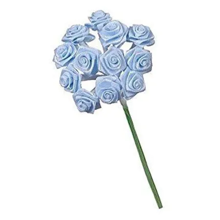 Glorex Diorröschen 12 Blüten hellblau