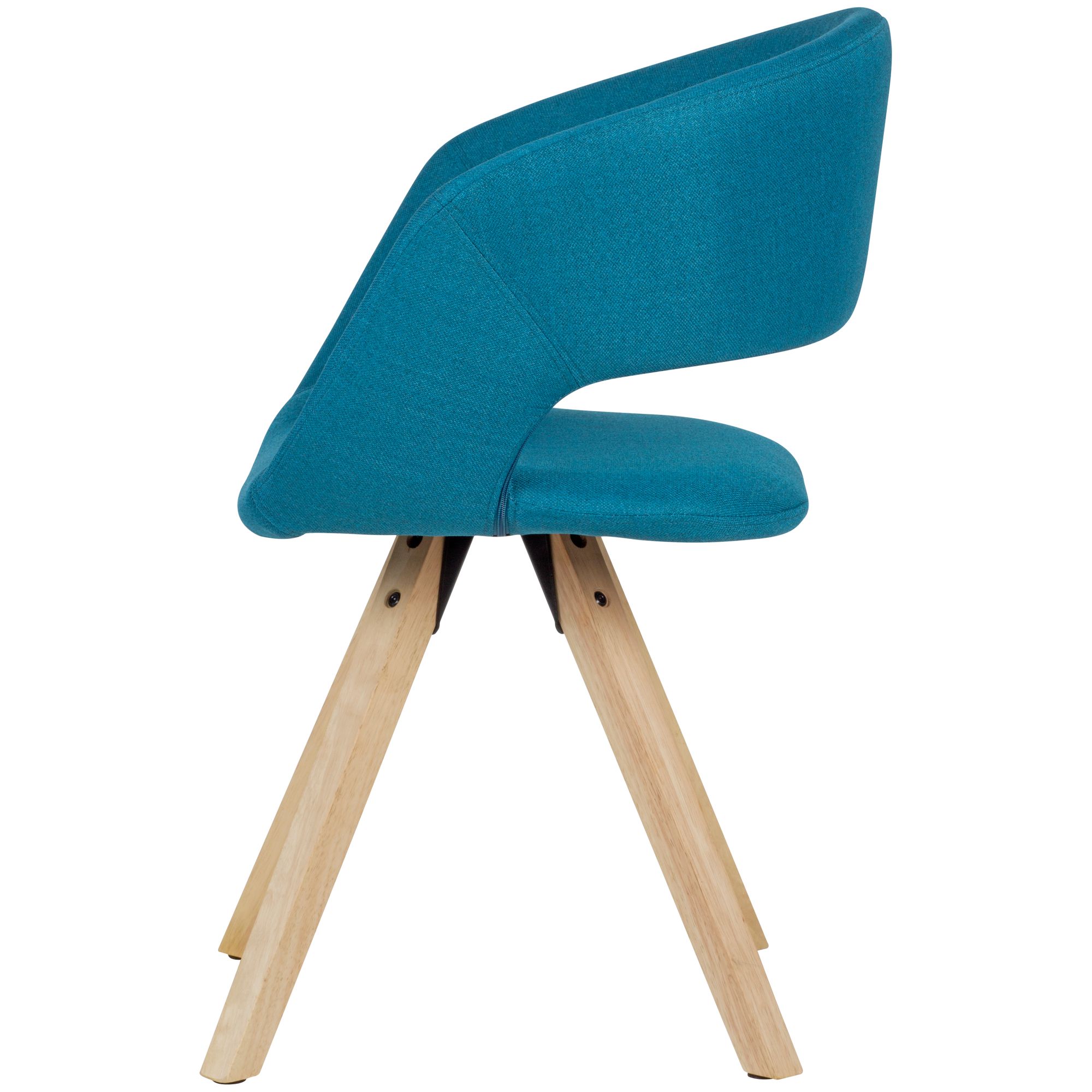 KADIMA DESIGN Esszimmerstuhl MELLA: Retro, gepolsterte Sitzschale, Hevea-Holz, 56x80x50 cm, 110 kg Belastbarkeit, Polyester-Bezug.