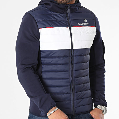 Veste Zippée Capuche Tam 40390 Bleu Marine Blanc