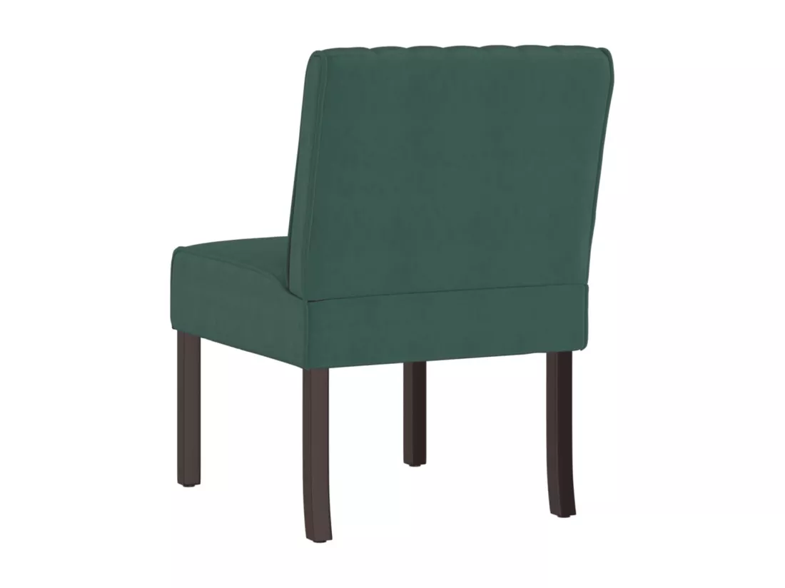 Fauteuil sans accoudoirs vert foncé velours