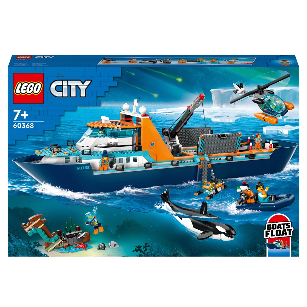 LEGO City 60368 Arktis-Explorerschiff Großes schwimmendes Boot Spielzeug