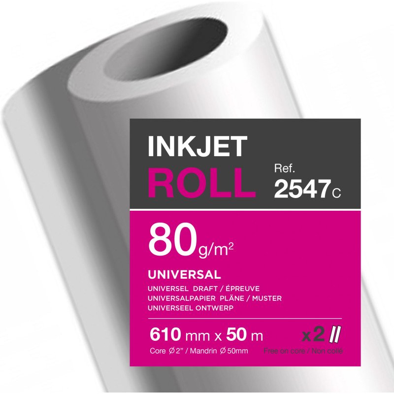 Rouleau papier traceur universel Clairefontaine - 0,610 x 50 m - 80 g