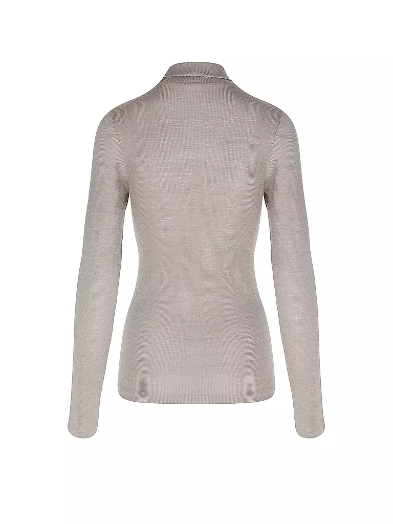 MEY Langarmshirt WOOL LOVE deep taupe hellbraun