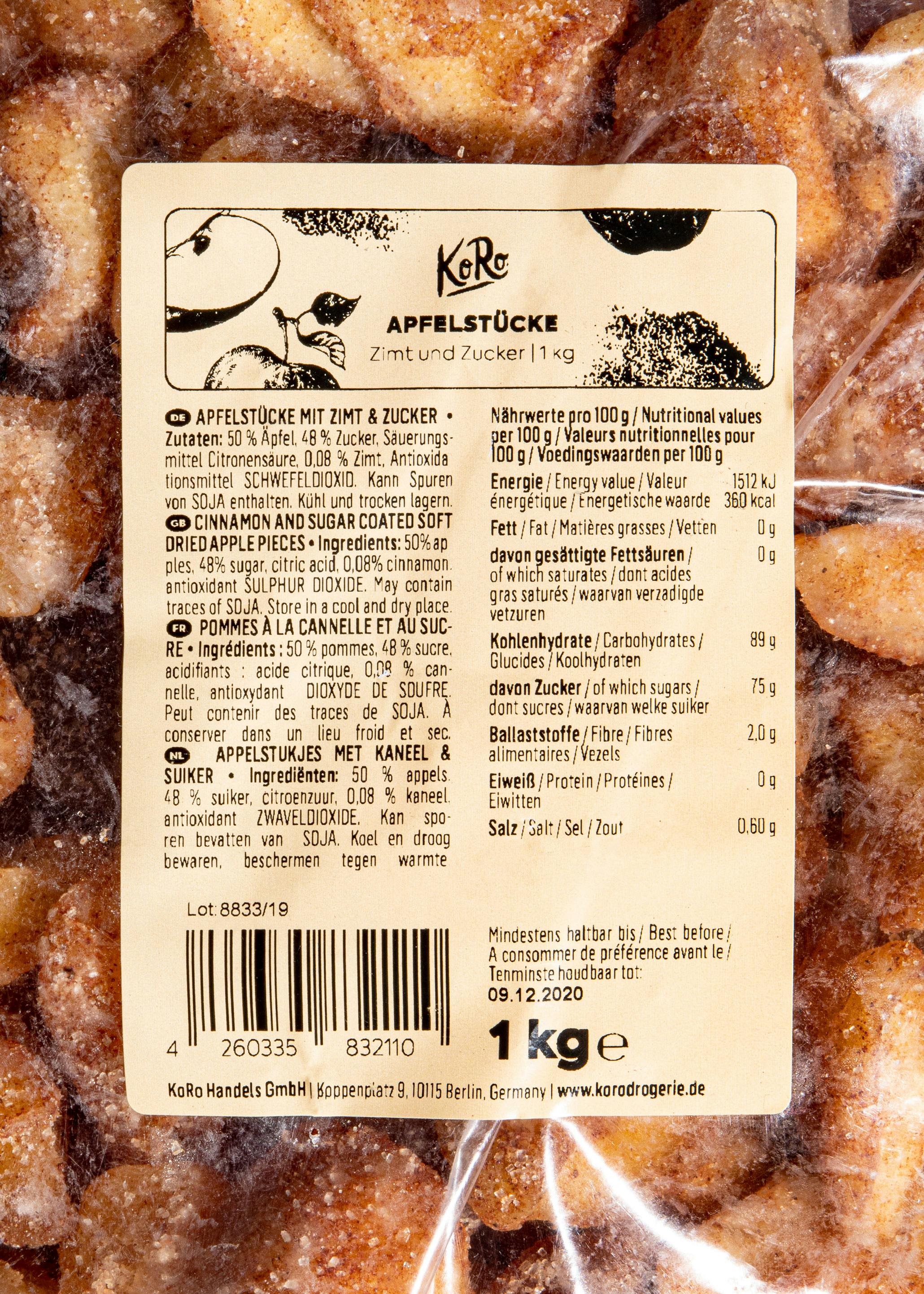 Apfelstücke mit Zimt und Zucker 1 kg