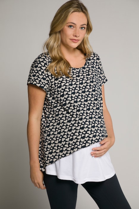 Bellieva T-Shirt mit Still-Funktion,  Herz-Print, Rundhalsausschnitt, Halbarm.