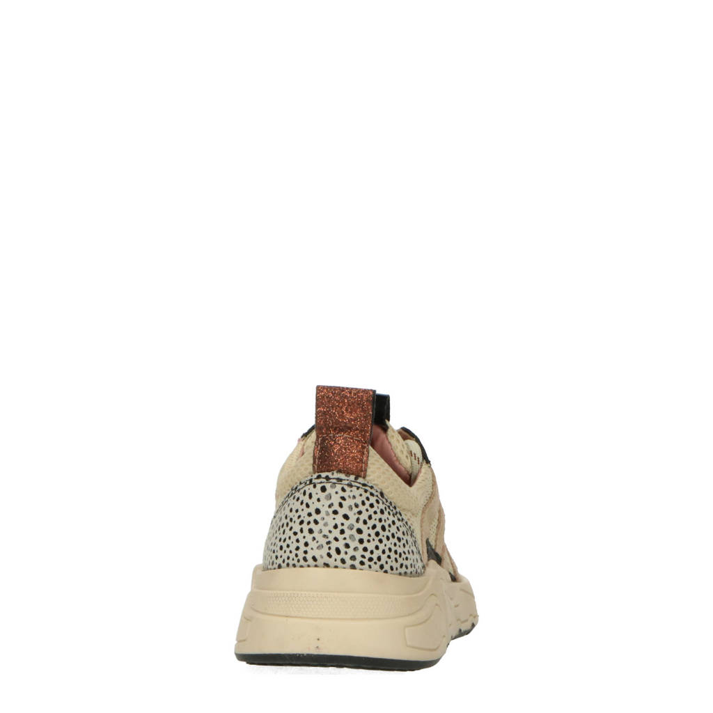 PS Poelman chunky leren sneakers beige/zwart