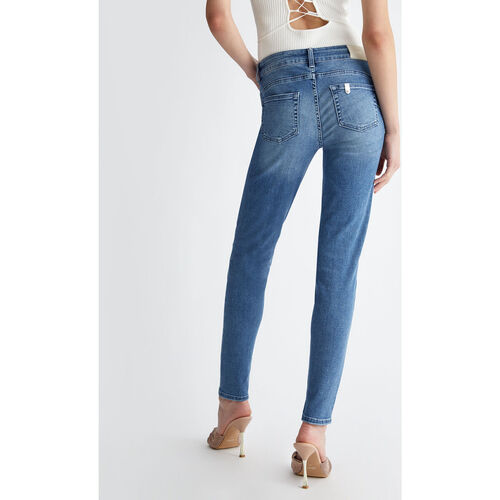 Liu Jo - Pantalón pitillo Bottom Up Azul