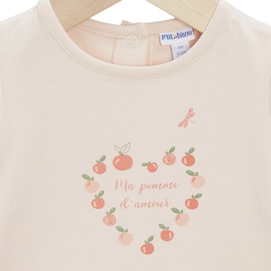 Parfum du Sud Tee-shirt à manches courtes   Lait de rose        de               P'tit bisou