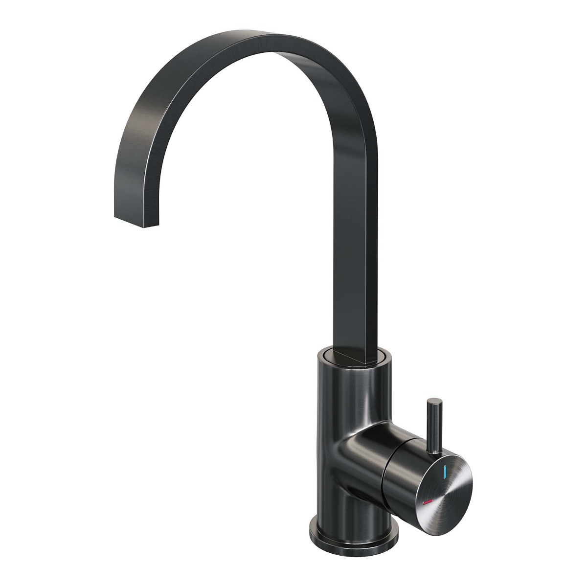 Brauer Gunmetal Edition ColdStart wastafelkraan met draaibare platte uitloop model B gunmetal geborsteld PVD