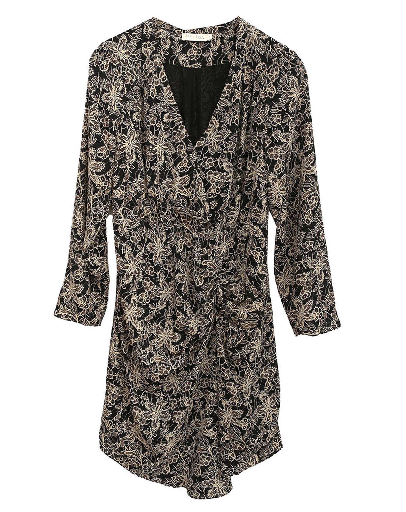 See u Soon Robe imprimée floral Luna noire
