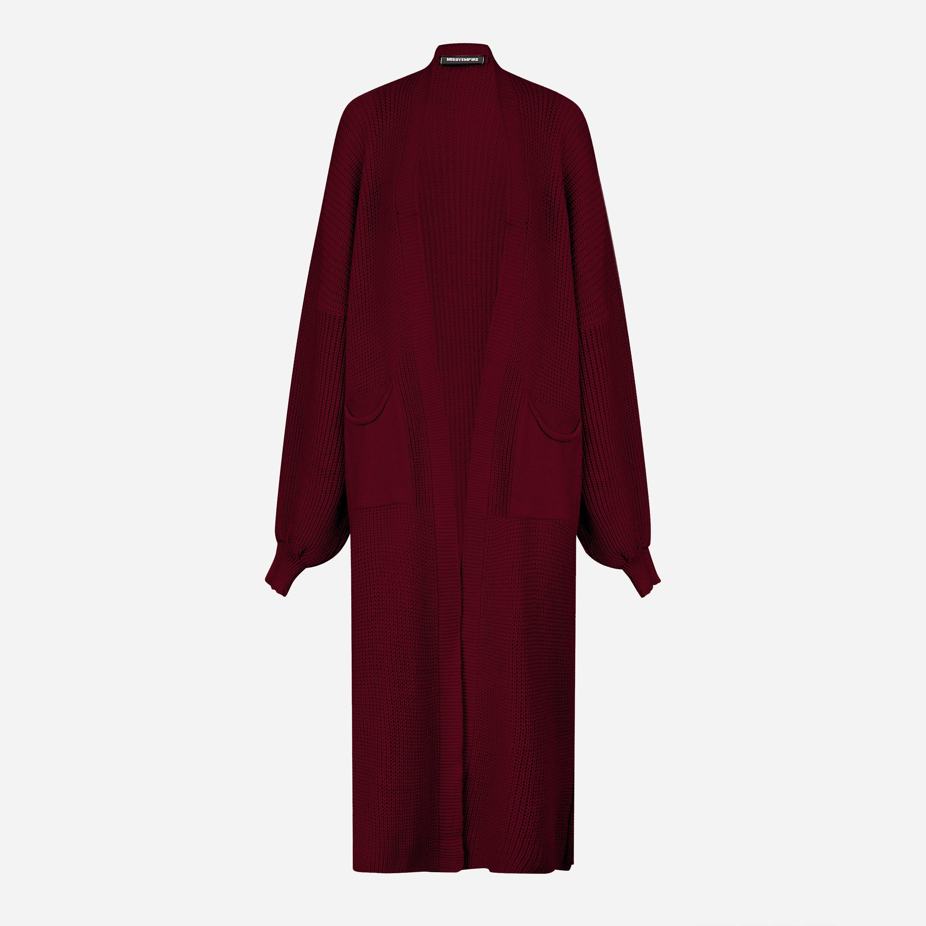 Missy Empire Balloon Sleeve Knitted Cardigan