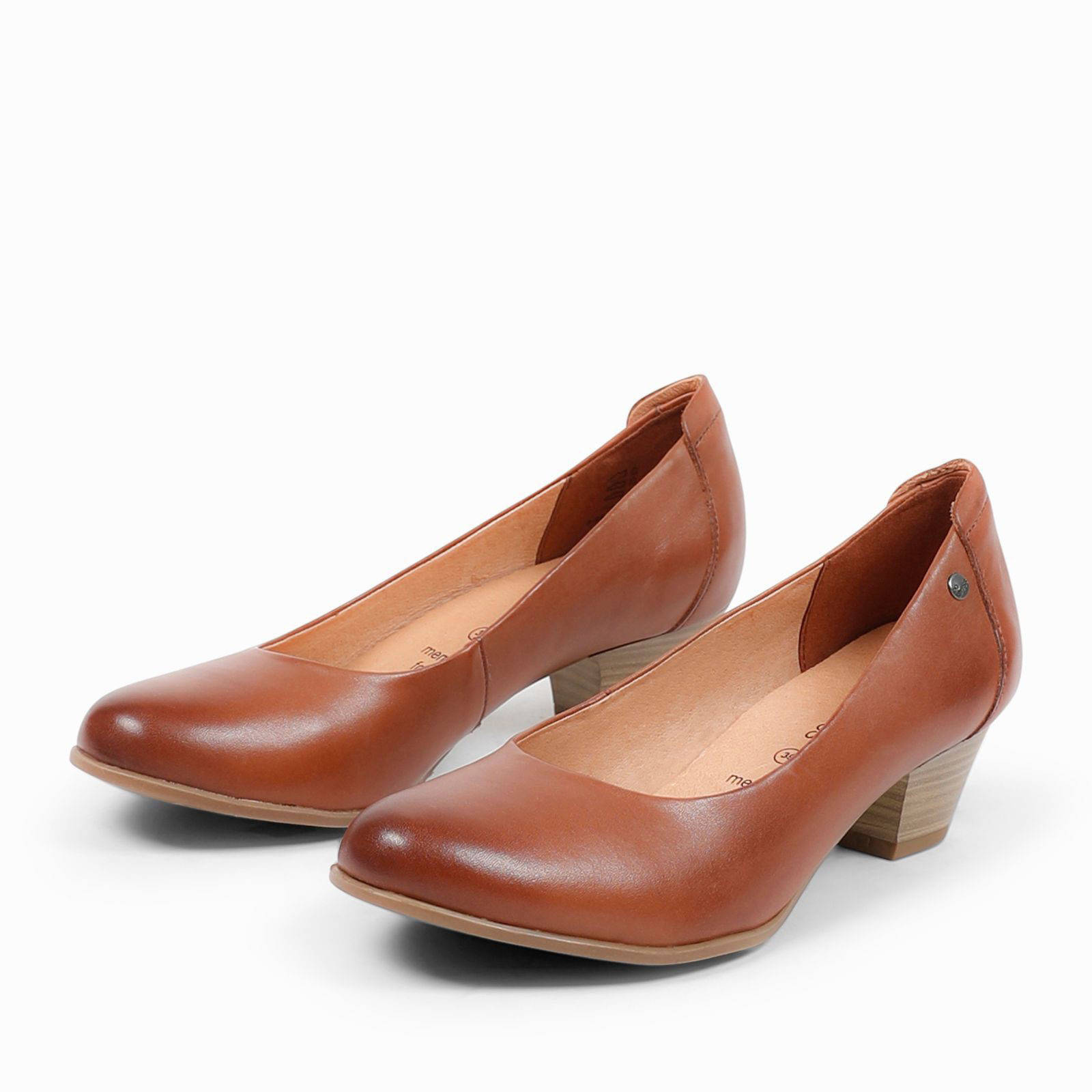 No Stress leren pumps cognac