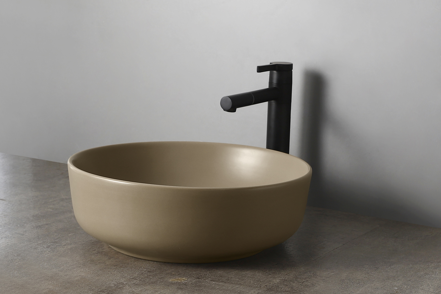 Saniclear Pura waskom 42cm wastafel taupe