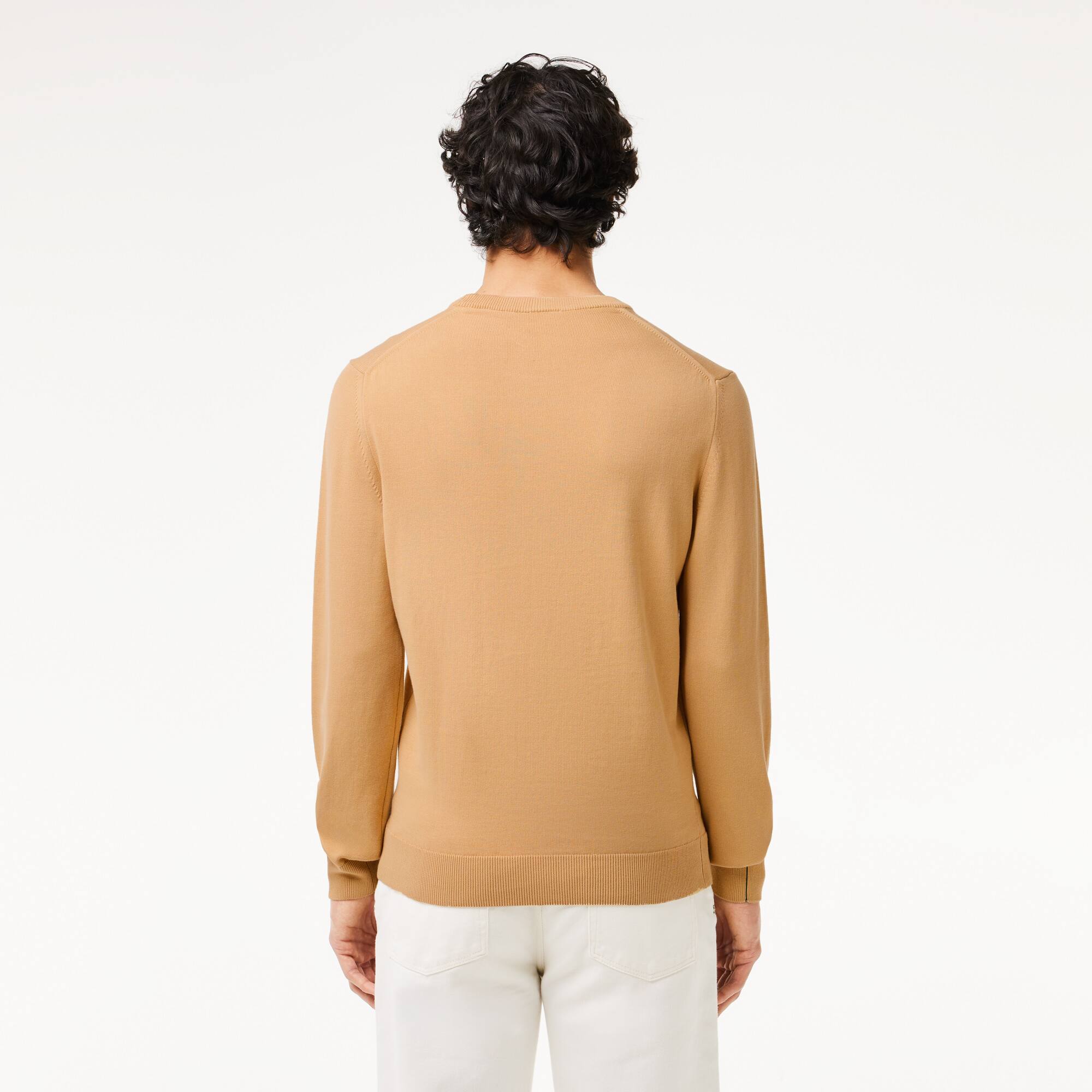 Herren Baumwollpullover Pullover - Beige - Lacoste - Herren