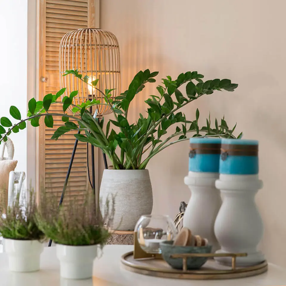 Qazqa vloerlampen manila beige e27
