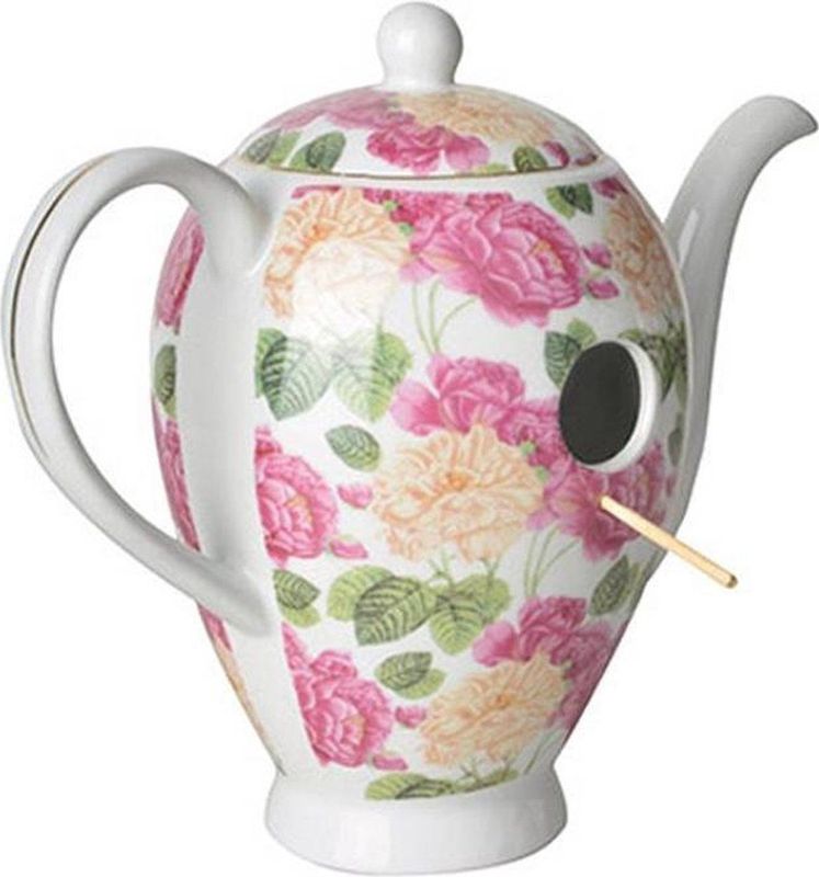 Vogelhuisje - Koffiepot - Blauwe rozen