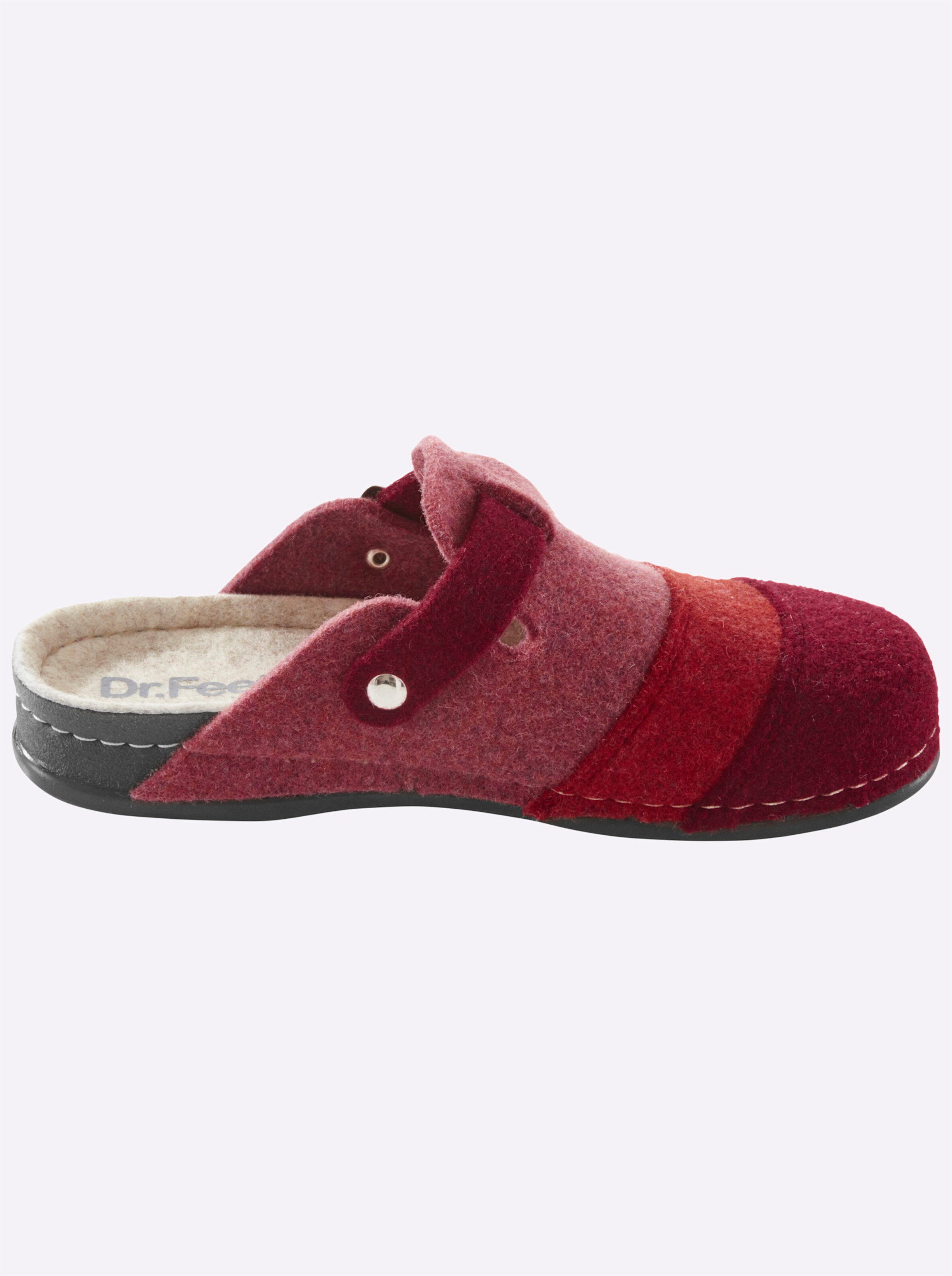 Dr. Feet Hausschuh in rot-gestreift