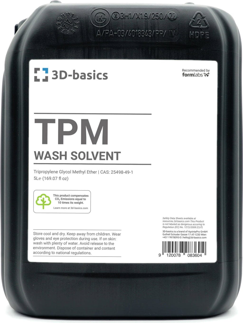 3D-basics  TPM Wash Solvent, 5 l    Lösungsmittel für das Auflösen nicht ausgehärteten Harzes