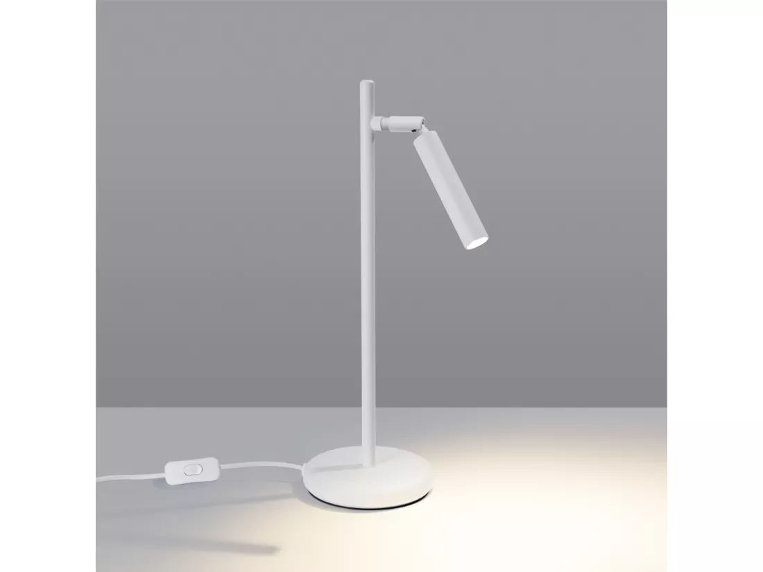 Lampe de bureau Pastelo moderne en acier - 1 sources lumineuses - L.14 x H.43 cm - blanc