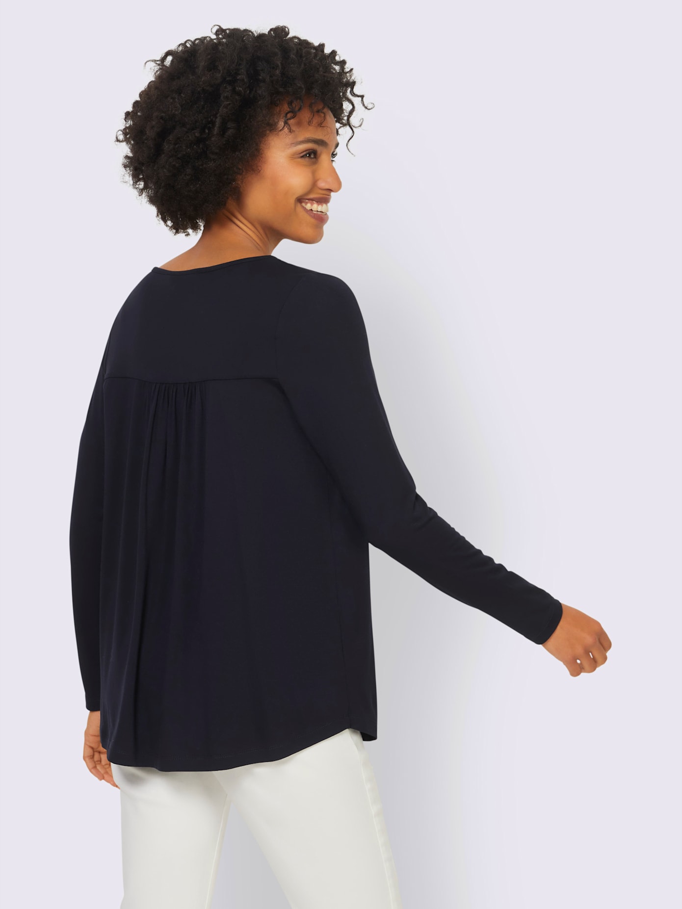 T-shirt encolure ronde avec bordure en v