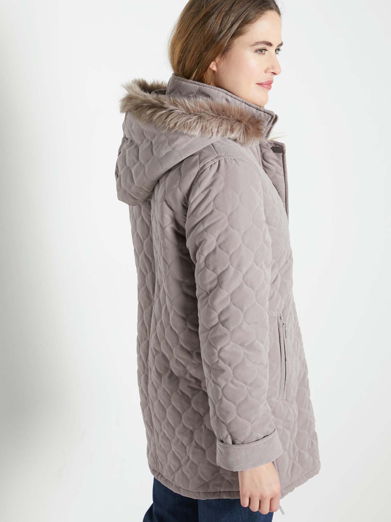 Parka matelassée courte en microfibre