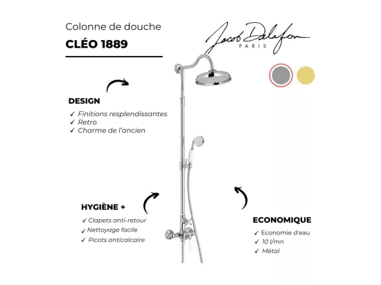 Colonne de douche JACOB DELAFON Cléo 1889 or beige