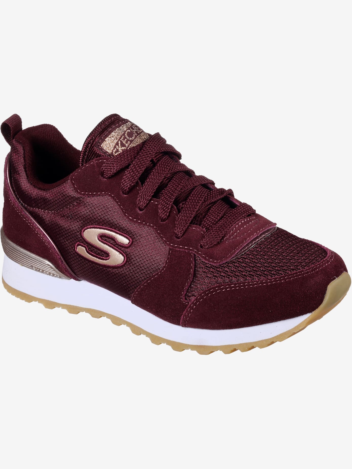 Baskets sneakers hybrides skechers en cuir velours doux, textile et synthétique