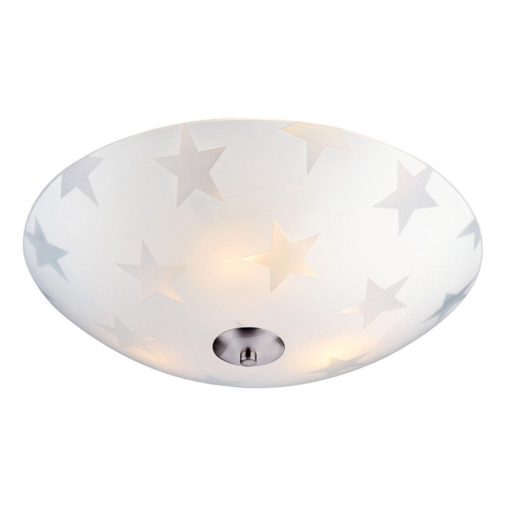 TAKLAMPE PLAFOND MARKSLÖJD STAR FROSTET/STÅL LED