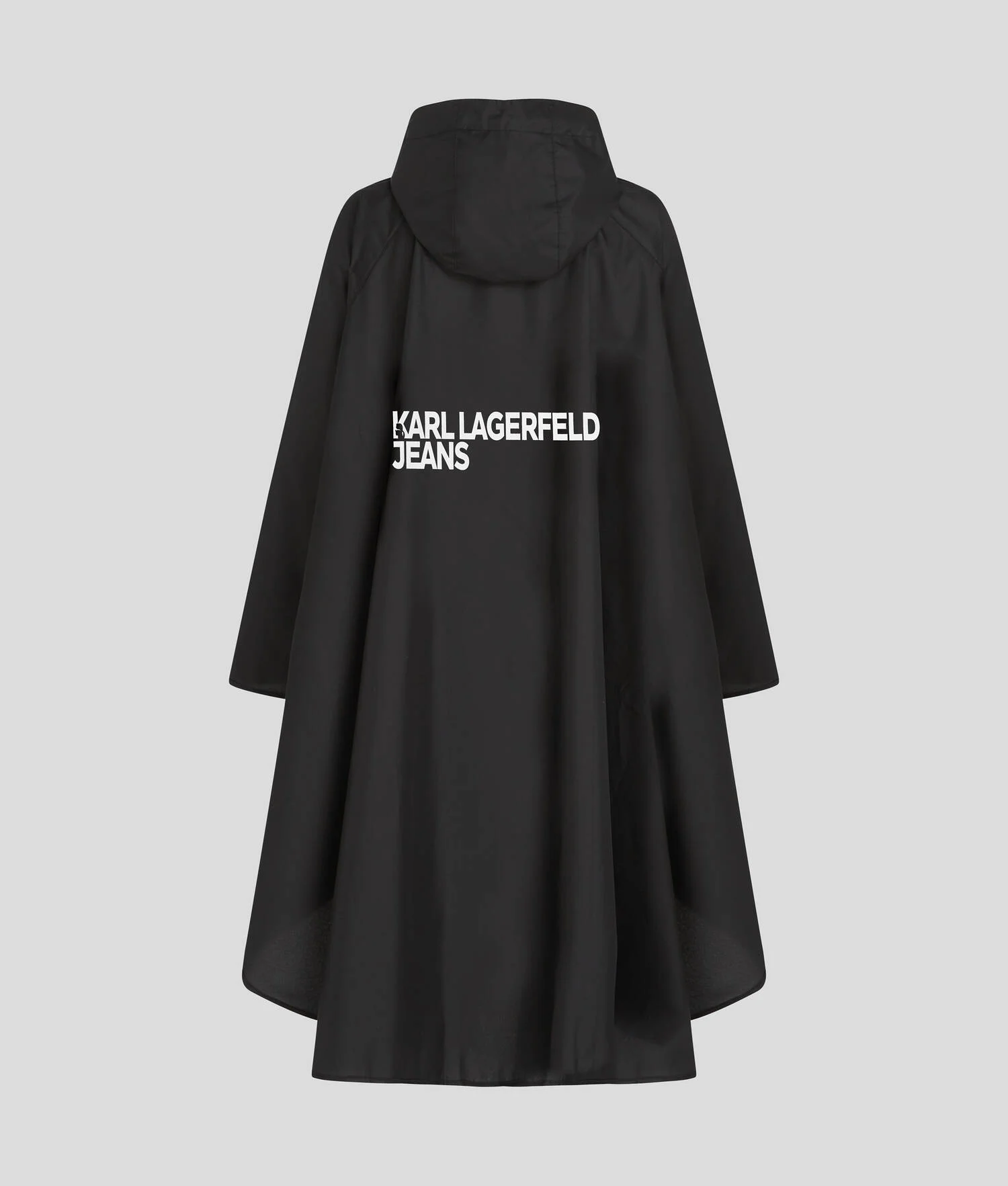 PONCHO À CAPUCHE AVEC LOGO CARRÉ - Noir