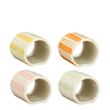 Servetring roze oranje geel licht groen - l5,5xb5,5xh5cm