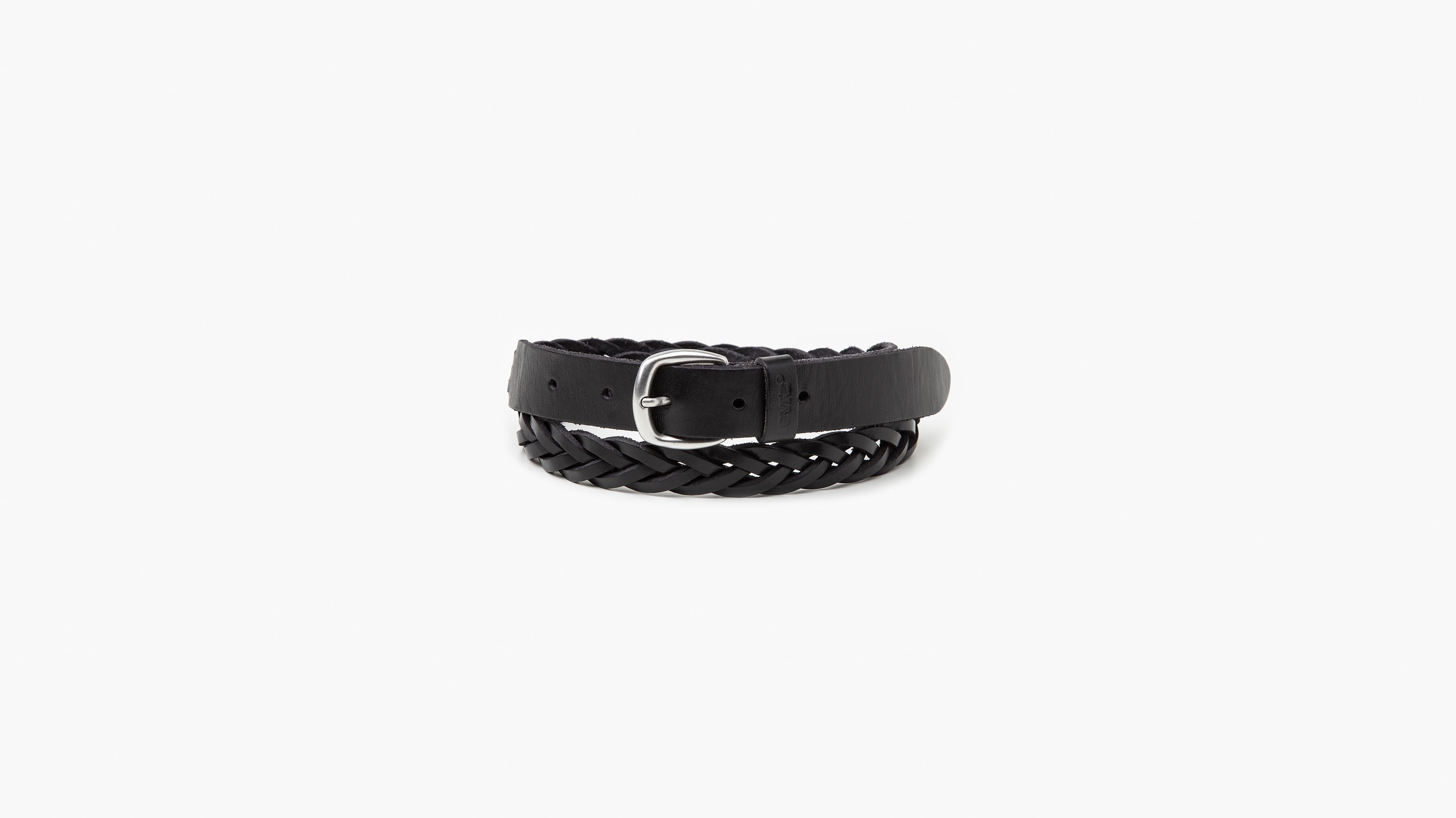 Ceinture en cuir tressé - Regular Black - Noir