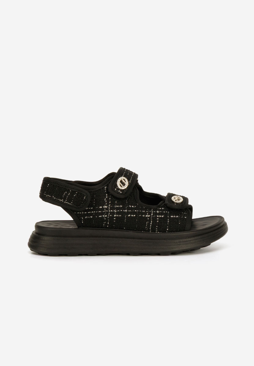 Sandales femme sans talon noires Christyanna