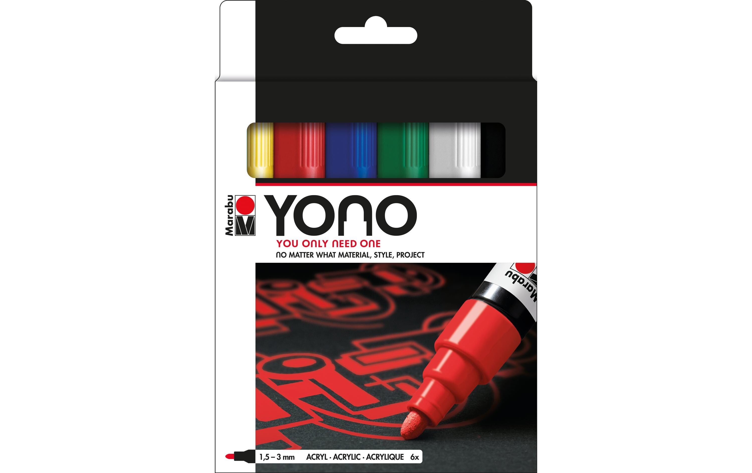 Acrylmarker Yono Set 1.5 - 3 mm 6-teilig, MehrfarbigAcrylstifte für alle Fälle