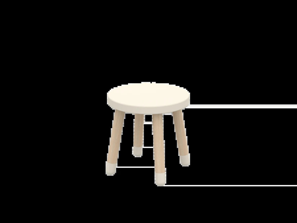 Køb FLEXA Creme DOTS Skammel 30x30cm