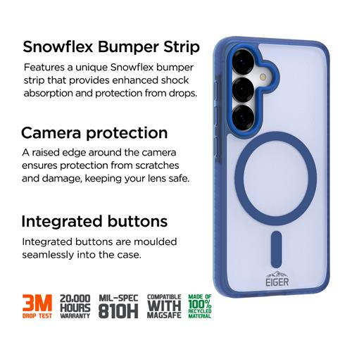 Samsung Galaxy S25 Blizzard Case GRS Schutzhülle aus Recycelten Materialien MagSafe-Modul (EGCA00838) - Blau