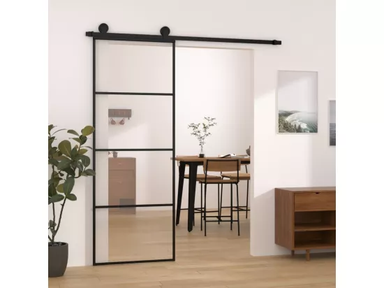 Porte coulissante avec kit de quincaillerie 76x205 cm Verre ESG