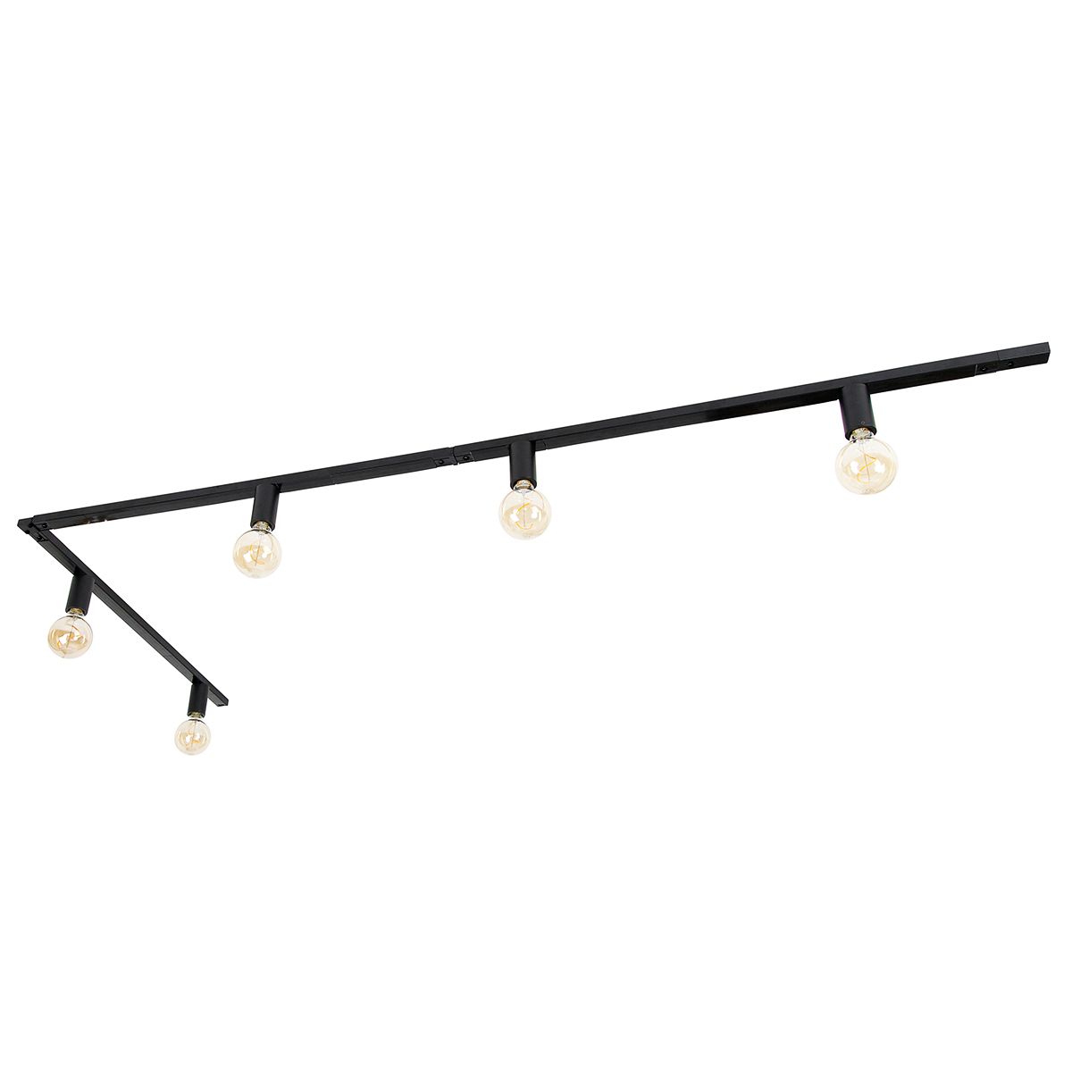 Moderne 1-fase railsysteem 5-lichts incl. E27 fitting zwart - Jeana