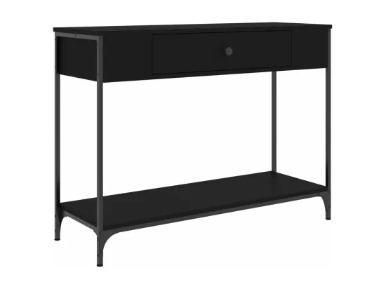 Table console noir 100x34,5x75 cm bois d'ingénierie