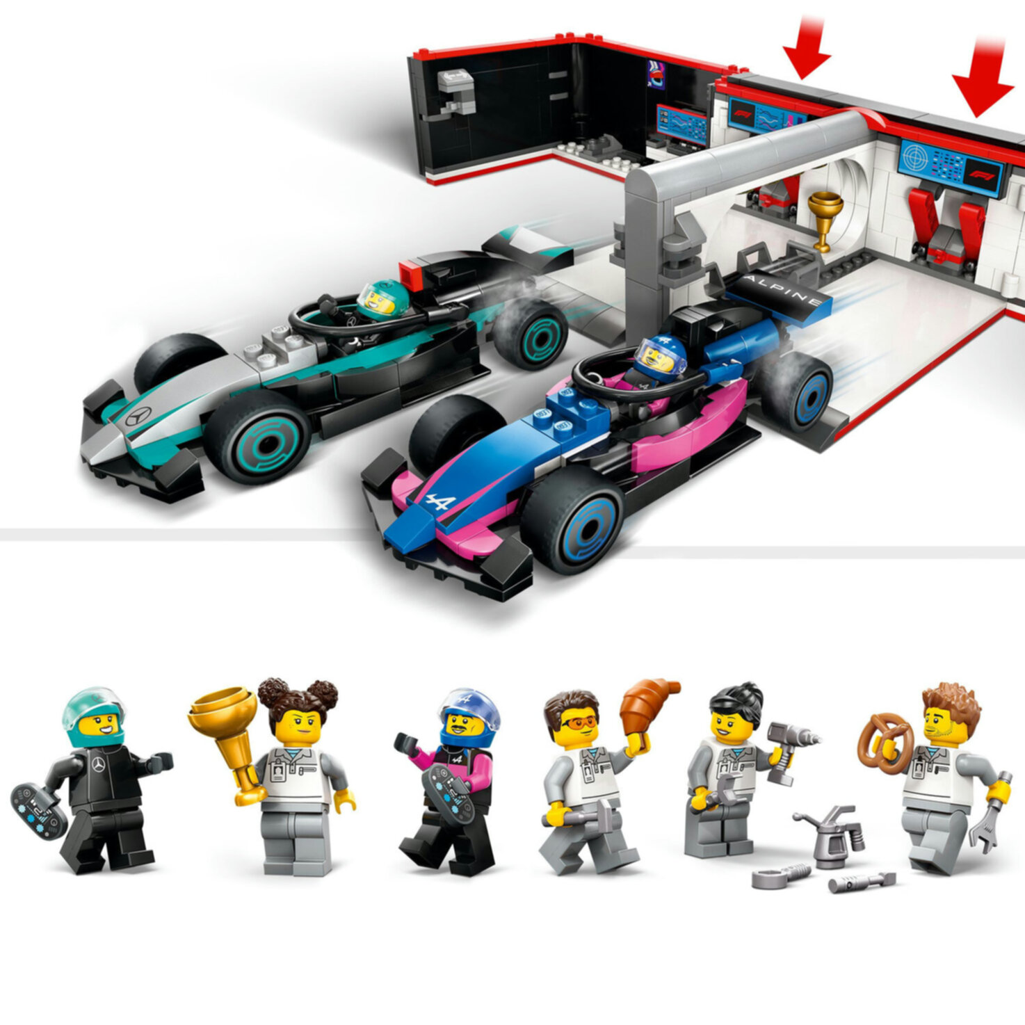 LEGO® City 60444 F1 Garage mit Mercedes-AMG & Alpine Rennautos ab 7 Jahren