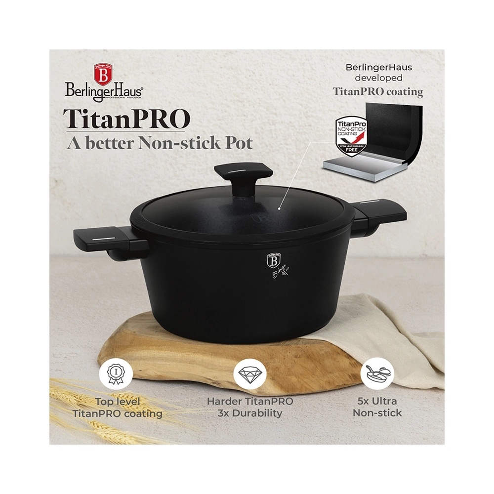 Berlinger Haus 15-teiliges Kochgeschirr-Set Matte Black Collection