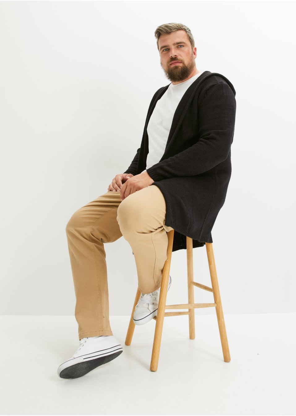 Gilet en maille à capuche