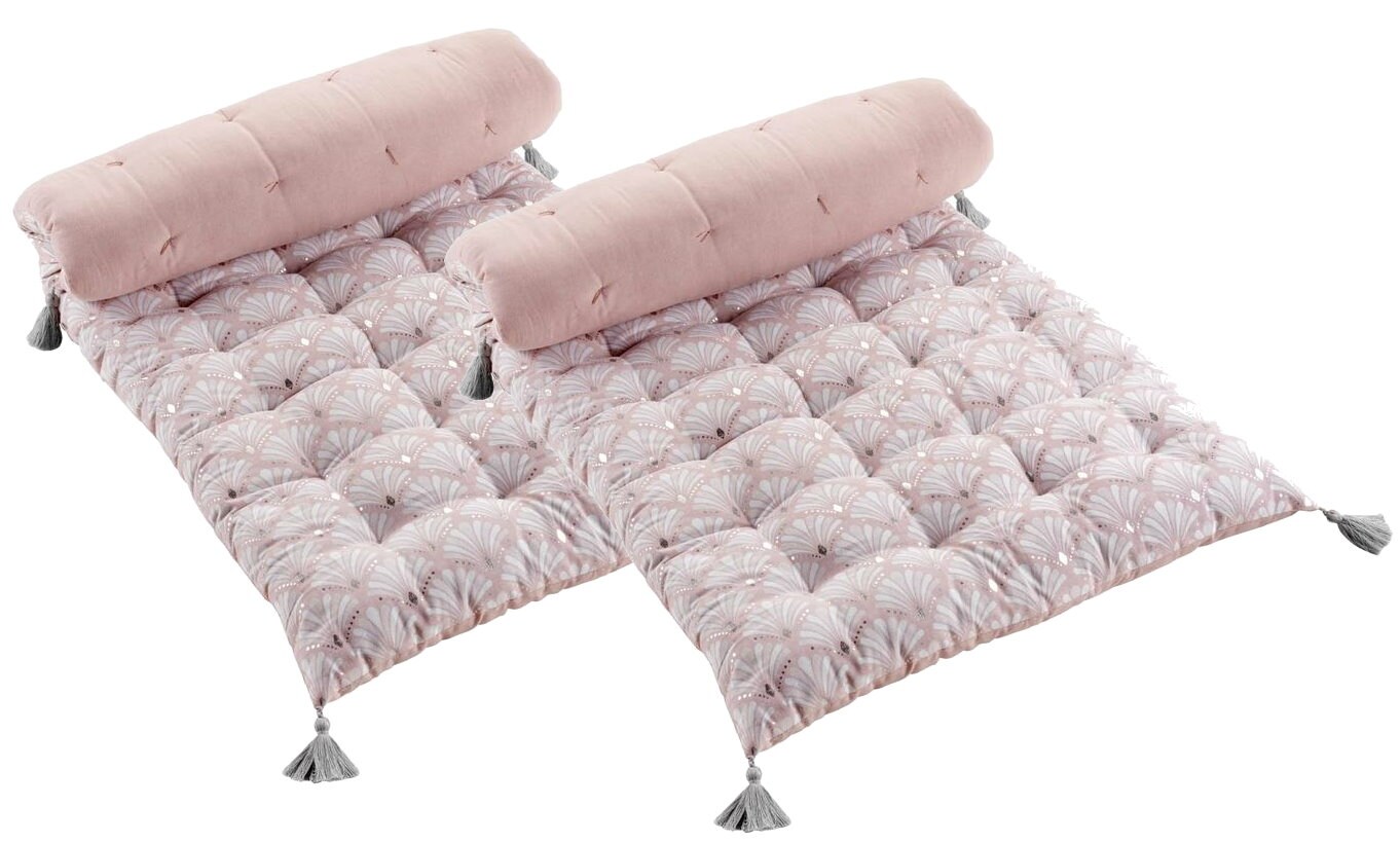 2 Sitzkissen 60x120 Bodenkissen Paletten Garten Bank Kissen Polster Auflage rosa