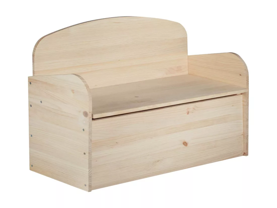 Banc coffre de rangement en pin brut 78 litres