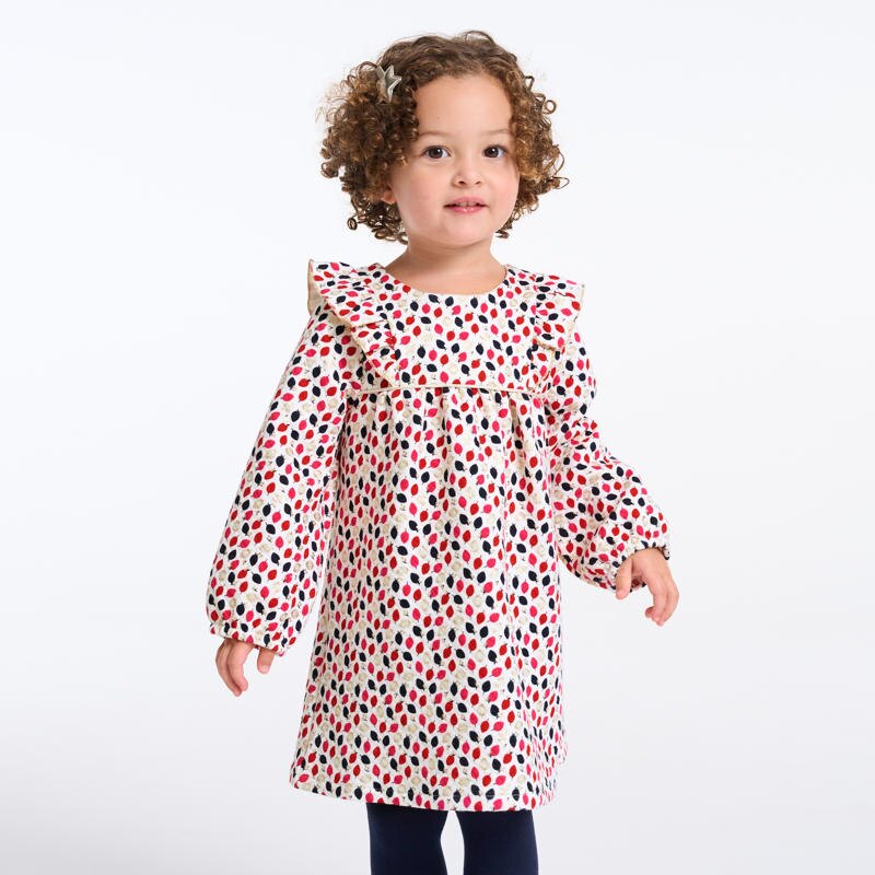Robe matelassée fleurie bébé fille Bleu
