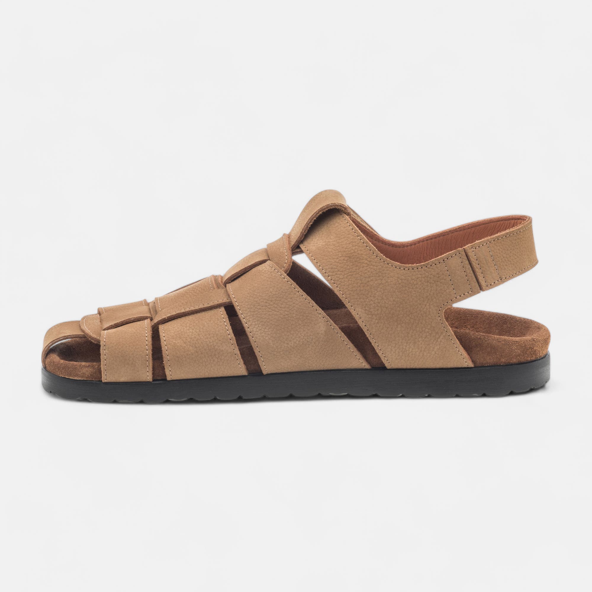 Sandales Homme en cuir beige