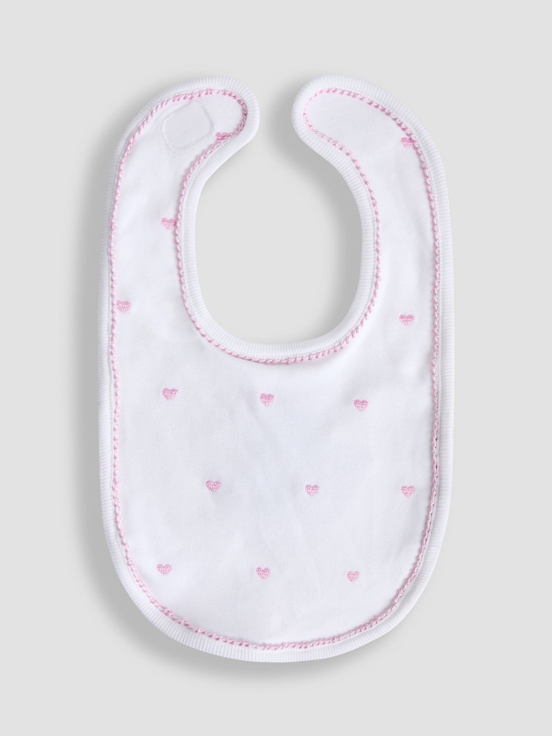 Roze - JoJo Maman Bébé slabbetje met geborduurde eend