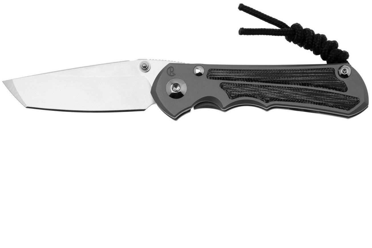 Chris Reeve Small Inkosi SIN-1132 CPM MagnaCut Tanto, Glass Blasted Titanium, Black Canvas Micarta Inlay, zakmes